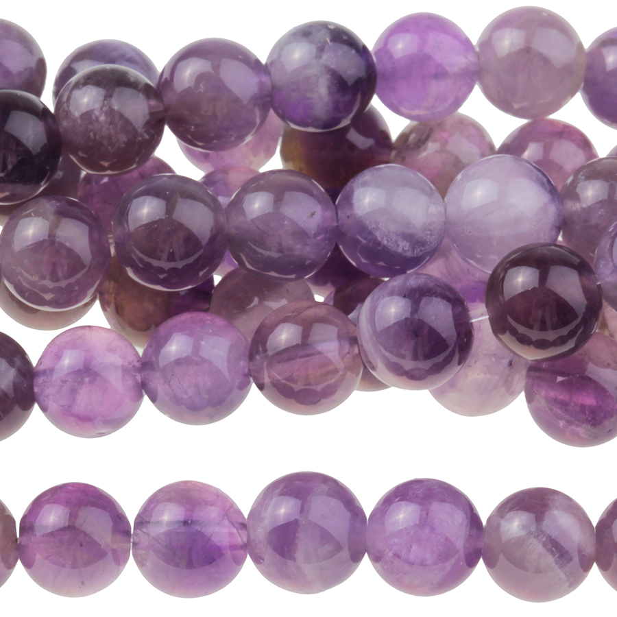 Dog Teeth Amethyst 6mm round purple | Gemstone Beads