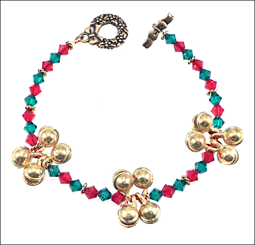 Jingle Jangle Christmas Bells Bracelet with Swarovski Bicones and ...