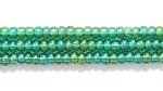 Czech Glass Seed Bead Size 11 - Christmas Green - Transparent Iridescent Finish