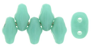 Turquoise Opaque MiniDuos | Czech 2 x 4mm 2 Hole Glass MiniDuo Seed Beads