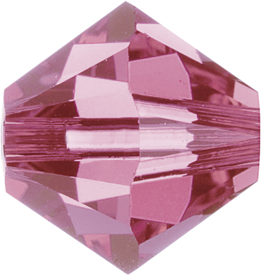 Swarovski Crystal 3mm Bicone Bead 5328 - Rose - Pink - Transparent Finish