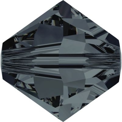 Swarovski Crystal 4mm Graphite Bicone Bead 5328 with Transparent Finish