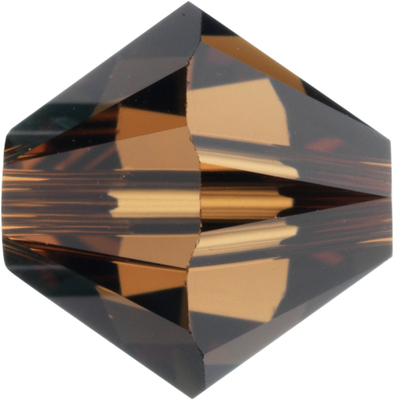 Swarovski Crystal 4mm Bicone Bead 5328 - Smoked Topaz - Dark Brown - Transparent Finish