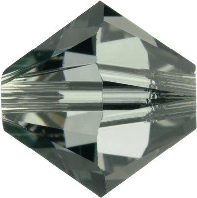 Swarovski Crystal 6mm Bicone Bead 5328 - Black Diamond - Grey - Transparent Finish