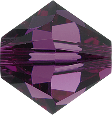 Swarovski Crystal 8mm Bicone Bead 5328 - Amethyst - Dark Purple - Transparent Finish
