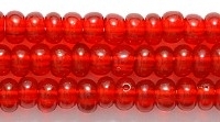 Czech Pony Glass Seed Bead Size 6 - Ruby Red - Transparent Finish