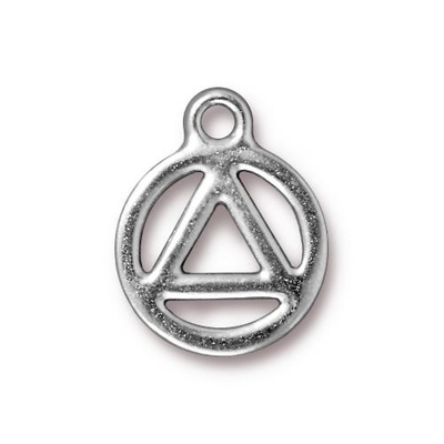 15.5 x 19mm Antique Silver Recovery Symbol Charm | TierraCast Lead-free Pewter Base Metal Charms