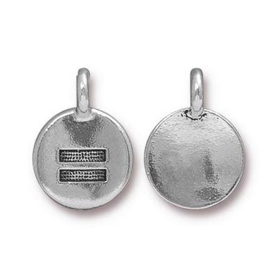11.6 x 16.6mm Antique Silver Equality Equal Sign Charm | TierraCast Lead-free Pewter Base Metal Symbol Charms