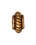 Metal 5mm Coiled Beads with Double Rim - Antique Gold Finish