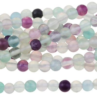 Fluorite 4mm round beautiful banded fluorite | Gemstone Beads