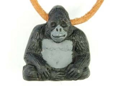 24mm Gorilla Hand-painted Clay Bead | Natural Beads