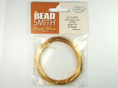 20 Gauge Round German Gold Metal Wire - Half Hard with Copper Core | Metal Wire for Wire-twisting and Wire-wrapping Jewelry and Crafts