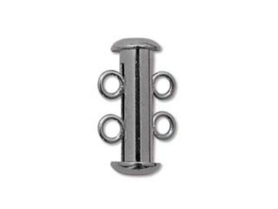 16mm 2 Strand Slider Clasp - Gunmetal Finish - 12 Pack | Base Metal Jewelry Clasps | Findings