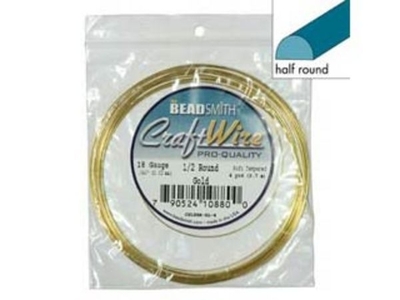 18 Gauge Half Round Gold Metal Craft Wire | Metal Wire for Wire-twisting and Wire-wrapping Jewelry and Crafts