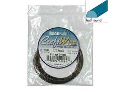 18 Gauge Half Round Bronze Metal Craft Wire - 4 Yards | Metal Wire for Wire-twisting and Wire-wrapping Jewelry and Crafts