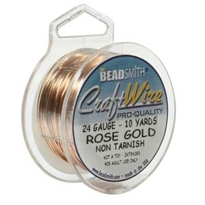 Craft Wire 24 gauge round rose gold | Metal Wire