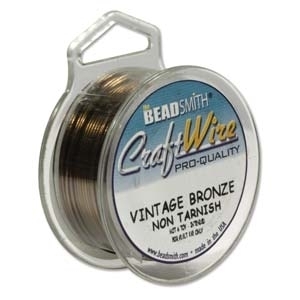 28 Gauge Round Vintage Bronze Base Metal Wire - 40-yard Spool | Metal Wire for Wire-twisting and Wire-wrapping Jewelry and Crafts