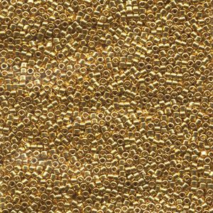 Japanese Miyuki Delica Glass Seed Bead Size 11 - 24kt Gold Plated - Metallic Finish