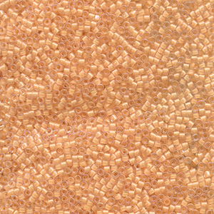 Japanese Miyuki Delica Glass Seed Bead Size 11 - Crystal with Light Peach - Color Lined