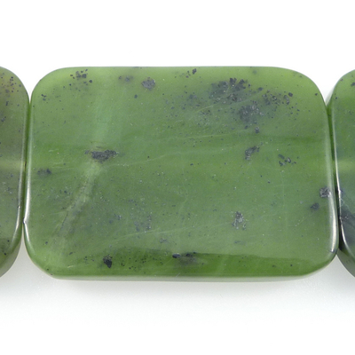 Jade 30 x 40mm rectangle deep green | Gemstone Beads