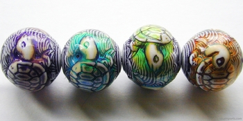 17.5 x 16mm Mirage Turtle Island Color-changing Mood Bead | Thermosensitive Specialty Beads