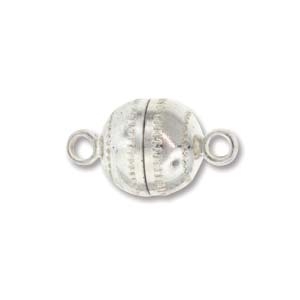 8x14mm Ball Shape Magnetic Clasp - Silver Finish - 12 Pack | Base Metal Jewelry Clasps | Findings