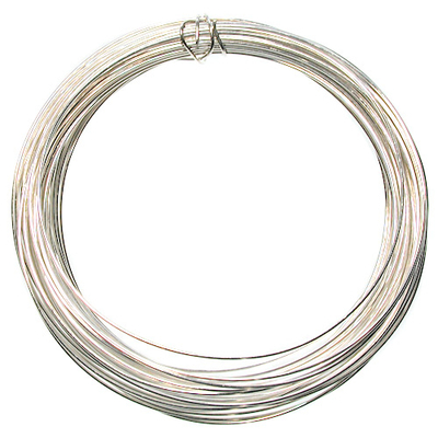 22 Gauge Round Sterling Silver Half Hard Metal Wire - 10 Feet
