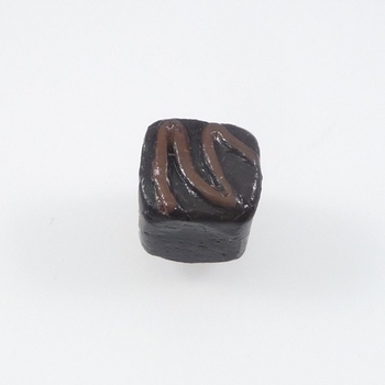 Approximately 10mm Chocolate Petit Fours Hand-painted Clay Bead | Natural Beads