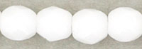 Image Czech Pressed Glass 3mm faceted round white opaque