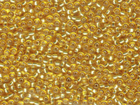 Image Seed Beads Miyuki Seed size 11 dark gold silver lined