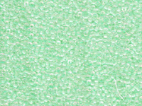 Image Seed Beads Miyuki Seed size 11 crystal ab w/light mint green color lined iridesc
