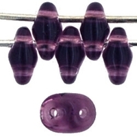 Image Seed Beads Czech SuperDuo 2 x 5mm medium amethyst transparent