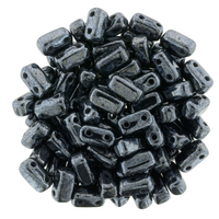 Image Seed Beads CzechMate Brick 3 x 6mm hematite metallic