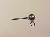 Image sterling silver 4mm ball with ring earpost silver