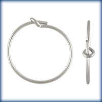 Image sterling silver 20mm add a bead earhoop silver