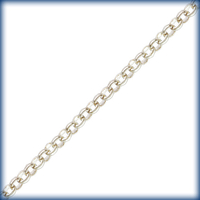 Image sterling silver rolo style round link cable Chain 1.25mm wide