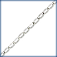 Image sterling silver long oval cable Chain 1.75mm wide