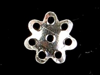 Image sterling silver 6.5mm flower bead cap silver