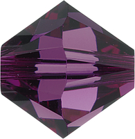 Image Swarovski Crystal Beads 3mm bicone 5328 amethyst (dark purple) transparent