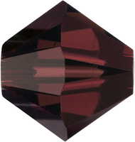 Image Swarovski Crystal Beads 4mm bicone 5328 burgundy (wine red) transparent