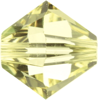 Image Swarovski Crystal Beads 4mm bicone 5328 jonquil (pale yellow) transparent