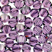 Image Swarovski Crystal Beads 4mm bicone 5301 lilac purple transparent