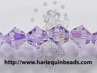 Image Swarovski Crystal Beads 4mm bicone 5328 violet ab (purple) transparent iridescen