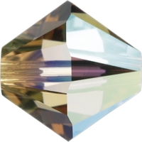 Image Swarovski Crystal Beads 6mm bicone 5328 light colorado topaz ab (light brown) tr