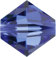 Image Swarovski Crystal Beads 6mm bicone 5328 sapphire (blue) transparent
