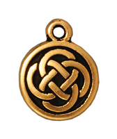 Image Metal Charms Celtic round antique gold 12mm