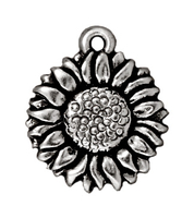Image Metal Charms sunflower antique silver 15mm