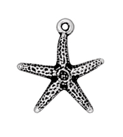 Image Metal Charms starfish antique silver 20mm