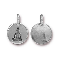 Image Metal Charms Buddha antique silver 11.6 x 16.6mm