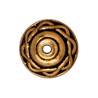 Image lead free pewter 8mm celtic bead cap antique gold